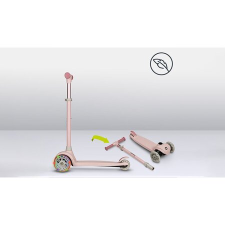 Trotineta ultrapliabila pana la 50 kg Jessy, 3+ ani, Pink Rose, Lionelo 637411