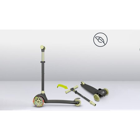 Trotineta ultrapliabila pana la 50 kg Jessy, 3+ ani, Grey Green, Lionelo 637434