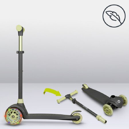 Trotineta ultrapliabila pana la 50 kg Jessy, 3+ ani, Grey Green, Lionelo 637428