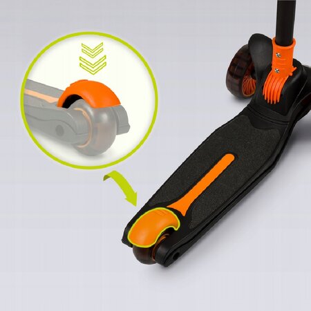 Trotineta pentru copii ultrapliabila pana la 50 kg Timy, 3+ ani, Orange Black, Lionelo 637481