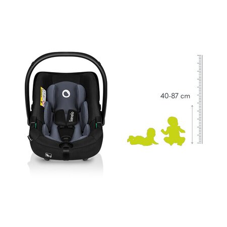 Scoica auto Astrid I-Size, 40 - 87 cm, Black Grey, Lionelo 637661