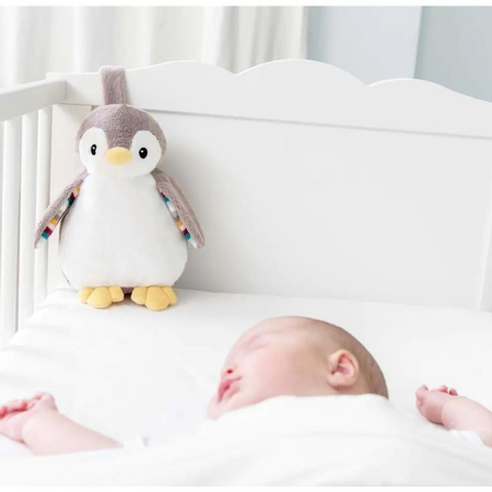 Jucarie de plus cu lampa de veghe si mecanism de linistire bebe Pinguinul Phoebe, +0 luni, Zazu Kids 637748