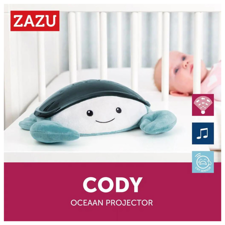 Proiector muzical cu valuri miscatoare si pestisori Crabul Cody, 0 luni+, Zazu Kids 637799