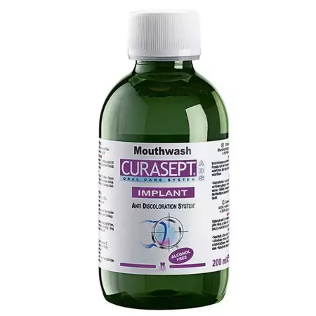 Apa de gura ADS Implant Pro cu 0.20% clorhexidina, 200 ml, Curasept