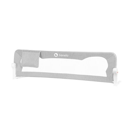 Bariera de siguranta rabatabila pentru pat cu buzunar de accesorii Eva, 150 x 35 cm, Grey Melange, Lionelo 637942