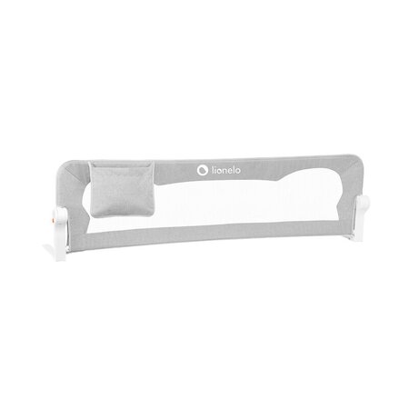 Bariera de siguranta rabatabila pentru pat cu buzunar de accesorii Eva, 150 x 35 cm, Grey Melange, Lionelo 637941
