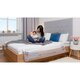 Bariera de siguranta rabatabila pentru pat cu buzunar de accesorii Eva, 150 x 35 cm, Grey Melange, Lionelo 637949