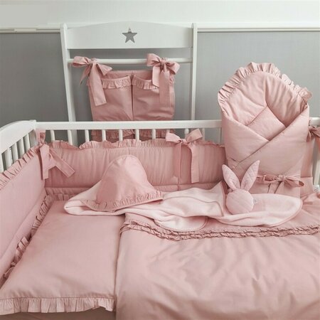 Cearceaf cu elastic pentru leagan sau patut co-sleeper Royal, Powder Pink, 90x40 cm, MimiNu 637937