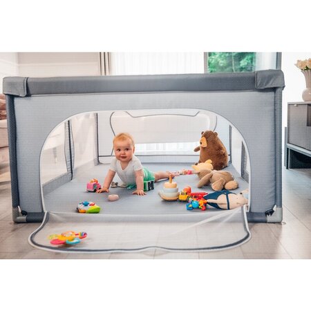 Tarc de joaca pentru copii Willow, 127 x 187 cm, Grey Concrete, Lionelo 638080