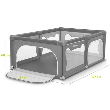 Tarc de joaca pentru copii Willow, 127 x 187 cm, Grey Concrete, Lionelo 638072