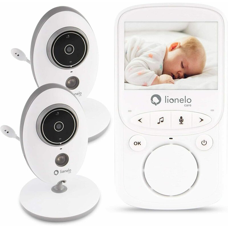 Video Monitor whireless cu 8 cantece de leagan si 2 camere independente Babyline 5.1, White, Lionelo