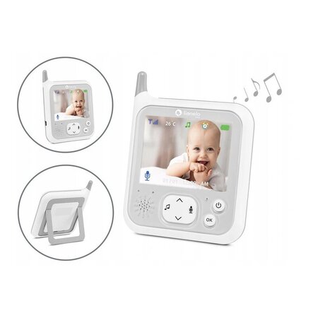 Videofon cu melodii Babyline 7.1, White, Lionelo 638150