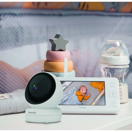 Videofon cu termometru si rotatie 360 Babyline 8.3, White, Lionelo 638168