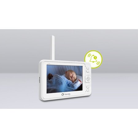 Videofon cu termometru si rotatie 360 Babyline 8.3, White, Lionelo 638173