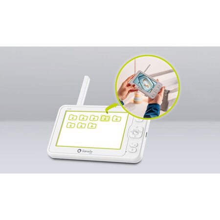 Videofon cu termometru si rotatie 360 Babyline 8.3, White, Lionelo 638175