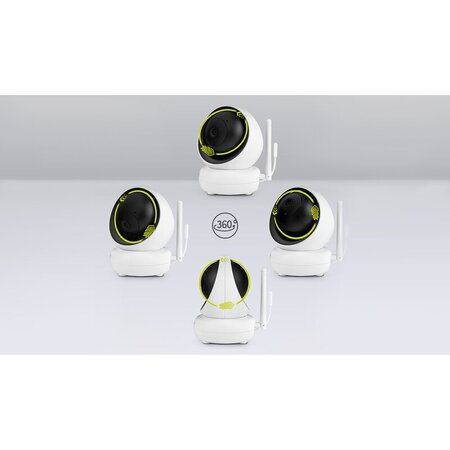 Videofon cu termometru si rotatie 360 Babyline 8.3, White, Lionelo 638174