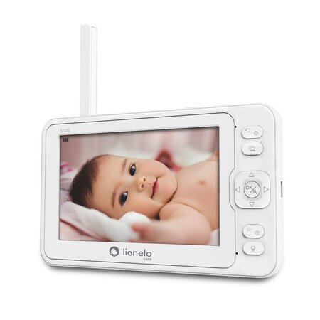 Videofon cu termometru si rotatie 360 Babyline 8.3, White, Lionelo 638164