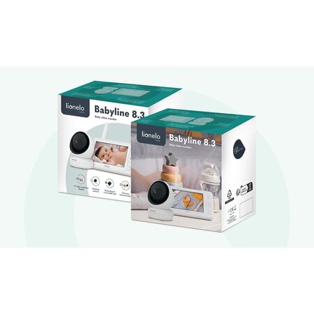Videofon cu termometru si rotatie 360 Babyline 8.3, White, Lionelo 638170