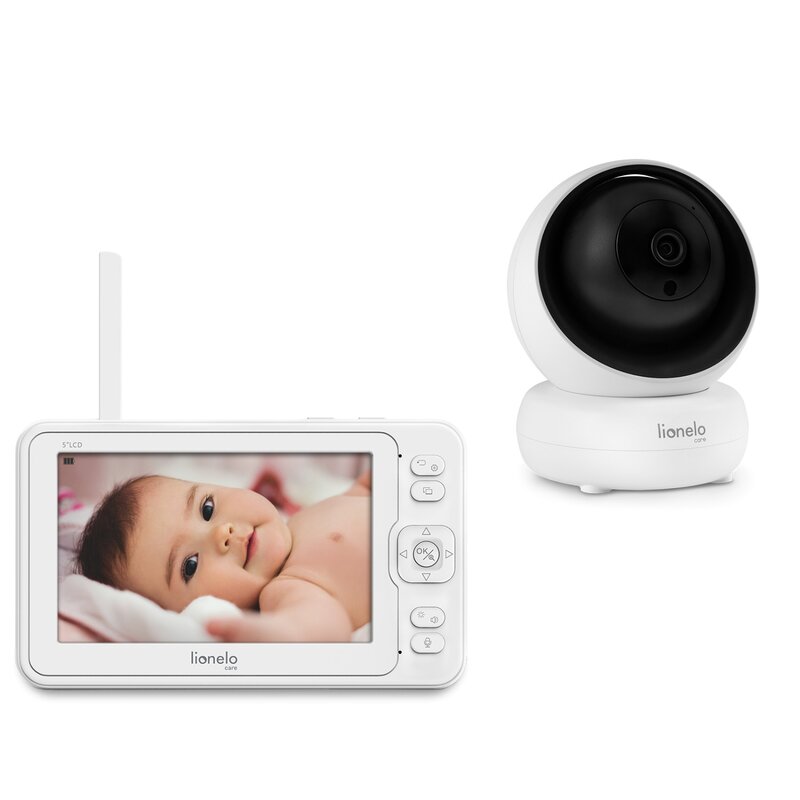 Videofon cu termometru si rotatie 360 Babyline 8.3, White, Lionelo