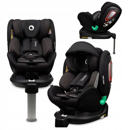 Scaun auto rotativ Antoon Plus I-Size, 40 - 105 cm, Black Onyx, Lionelo 638199