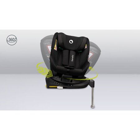 Scaun auto rotativ Antoon Plus I-Size, 40 - 105 cm, Black Onyx, Lionelo 638205