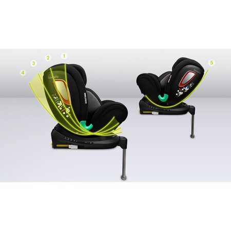 Scaun auto rotativ Antoon Plus I-Size, 40 - 105 cm, Black Onyx, Lionelo 638208