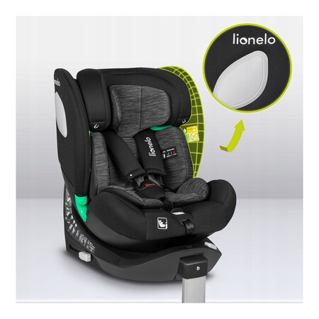 Scaun auto rotativ Braam I-Size, 40 - 150 cm, Black Carbon, Lionelo 638236