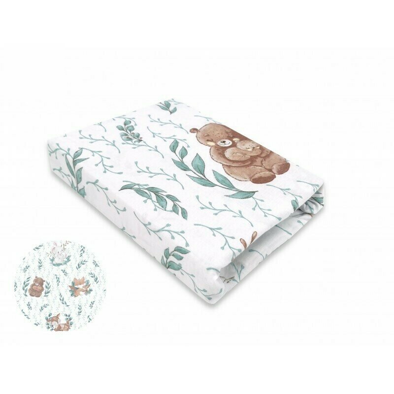 Cearceaf cu elastic pentru patut co-sleeper Luna, Lulu Natural, 84.5x50,5 cm, MimiNu