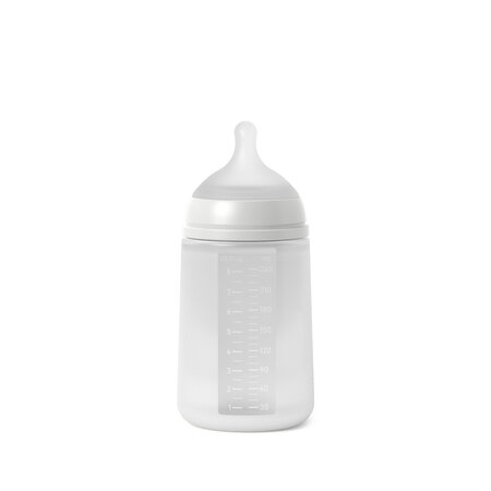 Biberon din silicon SX Pro cu debit mediu Colour Essence, Alb, 240 ml, Suavinex 638513