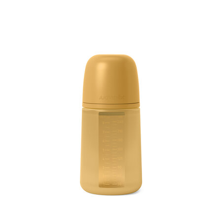 Biberon din silicon SX Pro cu debit mediu Colour Essence, Galben Mustar, 240 ml, Suavinex 638520