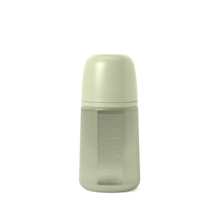 Biberon din silicon SX Pro cu debit mediu Colour Essence, Verde, 240 ml, Suavinex 638525