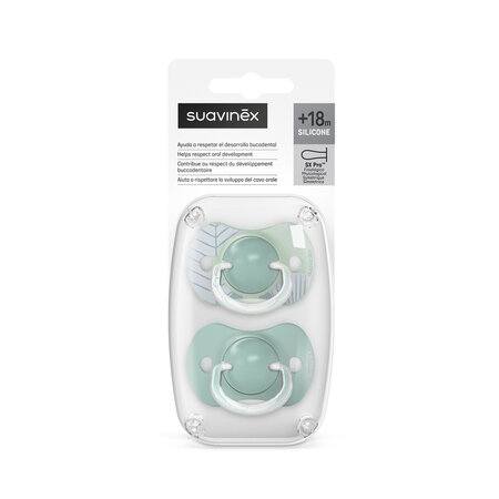 Suzeta fiziologica din silicon SX Pro Dreams, +18 luni, Albastru Marin, 2 buc, Suavinex