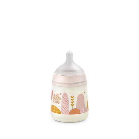 Biberon cu tetina fiziologica SX pro cu debit lent Dreams, Roz, 150 ml, Suavinex 638611