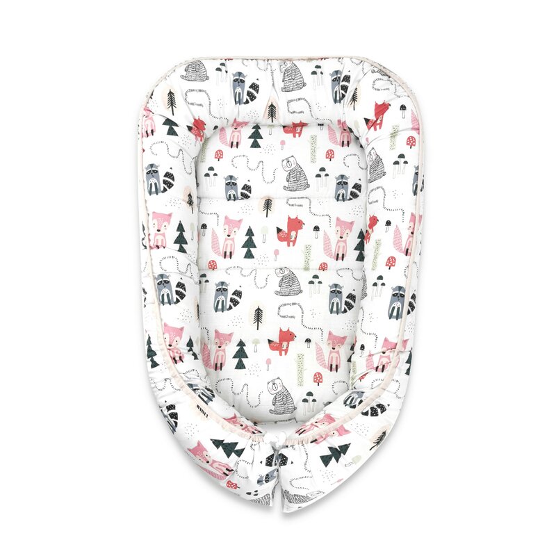 Cosulet bebelus pentru dormit Baby Cocoon, Fox, 75x55 cm, MimiNu