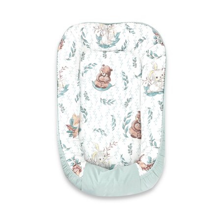 Cosulet bebelus pentru dormit Baby Cocoon, Lulu Natural, 75x55 cm, MimiNu
