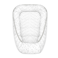 Cosulet bebelus pentru dormit Baby Cocoon, Mini Gray Stars, 75x55 cm, MimiNu