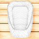 Cosulet bebelus pentru dormit Baby Cocoon, Mini Gray Stars, 75x55 cm, MimiNu 801099