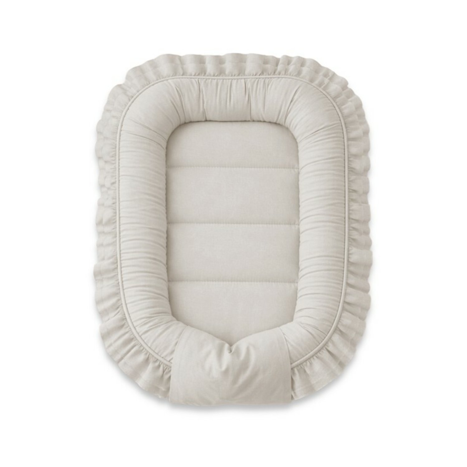 Cosulet pentru bebelus cu volanase Baby Nest Royal, Beige, 55 x 75 cm, MimiNu