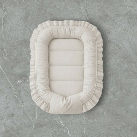 Cosulet pentru bebelus cu volanase Baby Nest Royal, Beige, 55 x 75 cm, MimiNu 785193