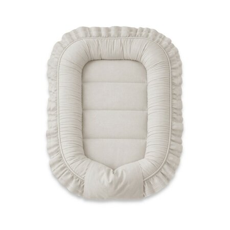 Cosulet pentru bebelus cu volanase Baby Nest Royal, Beige, 55 x 75 cm, MimiNu