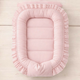 Cosulet pentru bebelus cu volanase Baby Nest Royal, Powder Pink, 55 x 75 cm, MimiNu 801097