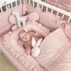 Cosulet pentru bebelus cu volanase Baby Nest Royal, Powder Pink, 55 x 75 cm, MimiNu 801095