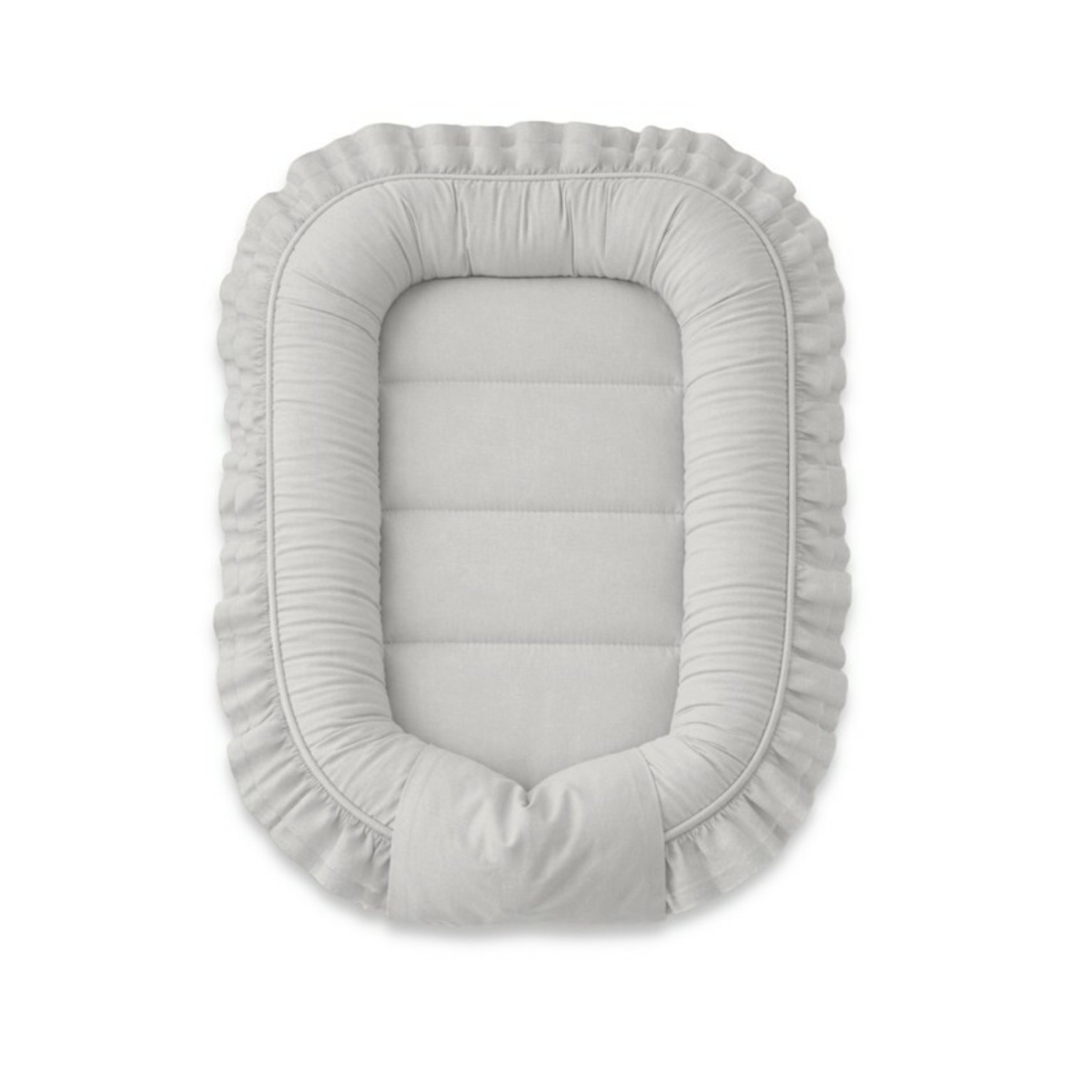 Cosulet pentru bebelus cu volanase Baby Nest Royal, 55 x 75 cm, Grey, MimiNu