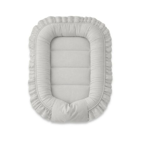 Cosulet pentru bebelus cu volanase Baby Nest Royal, 55 x 75 cm, Grey, MimiNu