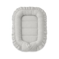 Cosulet pentru bebelus cu volanase Baby Nest Royal, 55 x 75 cm, Grey, MimiNu