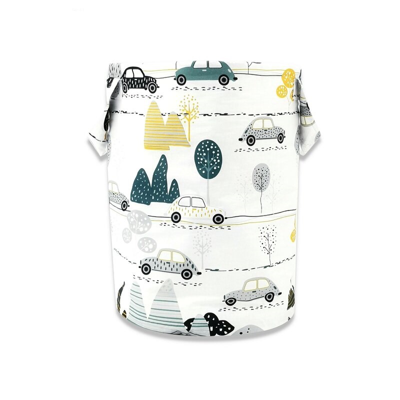 Cutie depozitare jucarii cu manere, Childrens Journey Grey, 50x35 cm, MimiNu