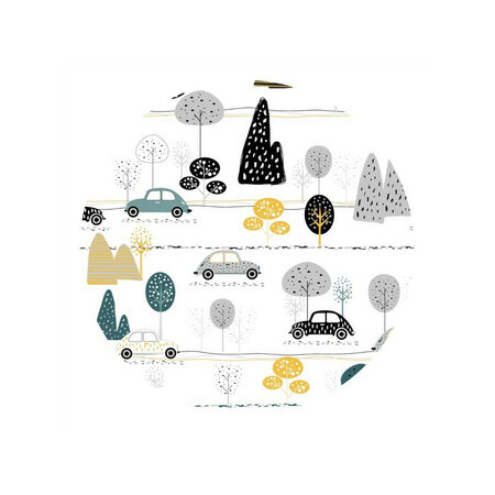 Cutie depozitare jucarii cu manere, Childrens Journey Grey, 50x35 cm, MimiNu 638773
