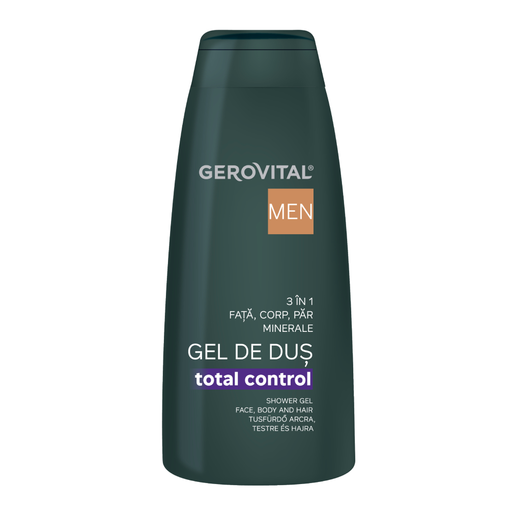 Gel de dus 3 in 1 Total Control Men, 400 ml, Gerovital