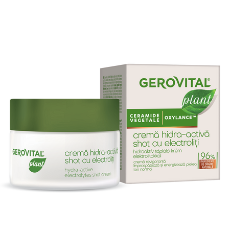 Crema Hidra-Activa Shot cu electroliti Plant, 50 ml, Gerovital 638837