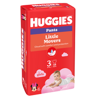 Scutece Little Movers Pants Girl, Nr. 3, 6-11 kg, 58 bucati, Huggies
